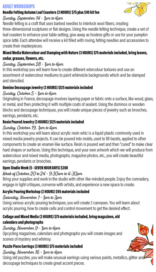 2025ADULTAutumnWorkshops2-sm Wasaga Society For The Arts at an event